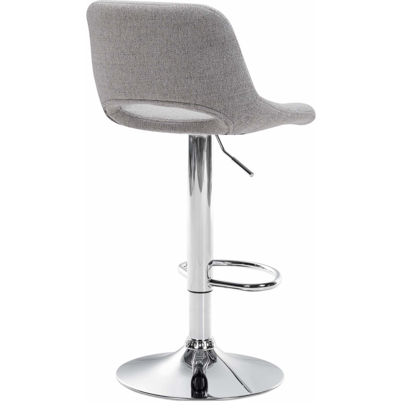 Tabouret de bar moderne en Tissu Gris clair Métal Argenté Zyrion - 4