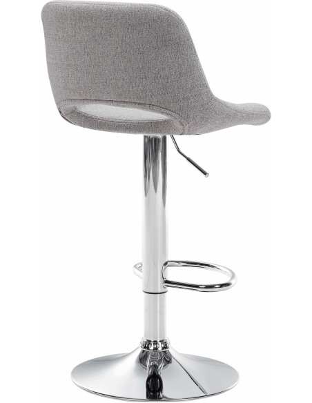Tabouret de bar moderne en Tissu Gris clair Métal Argenté Zyrion - 4