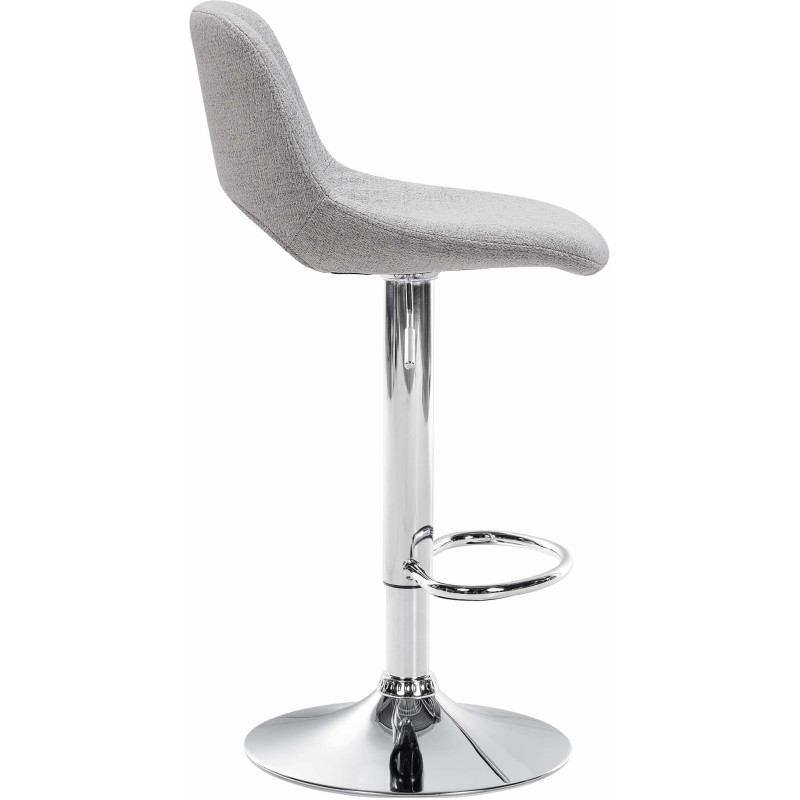 Tabouret de bar moderne en Tissu Gris clair Métal Argenté Zyrion - 3