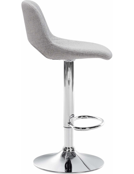 Tabouret de bar moderne en Tissu Gris clair Métal Argenté Zyrion - 3