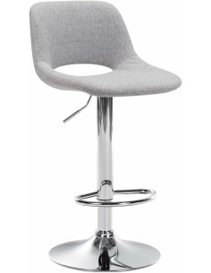 Tabouret de bar moderne en Tissu Gris clair Métal Argenté Zyrion - 1