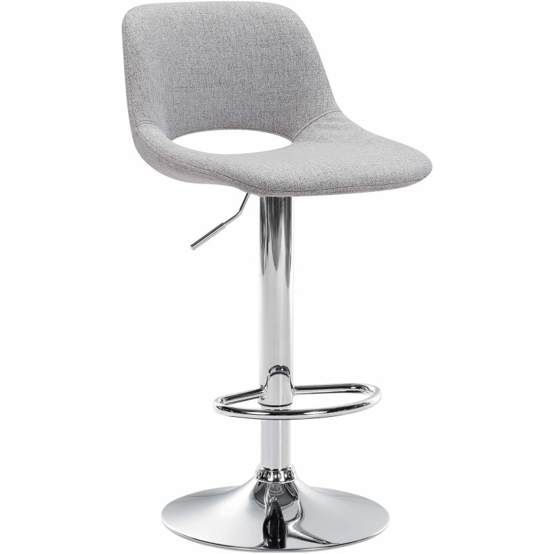 Tabouret de bar moderne en Tissu Gris clair Métal Argenté Zyrion - 1