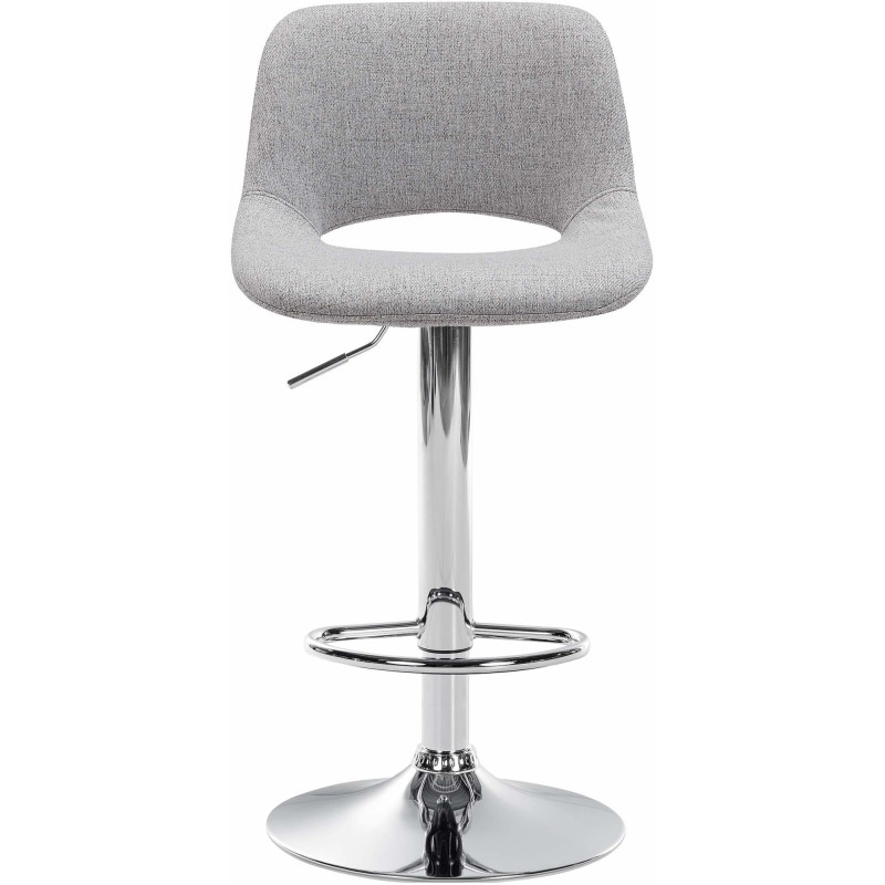 Tabouret de bar moderne en Tissu Gris clair Métal Argenté Zyrion - 2