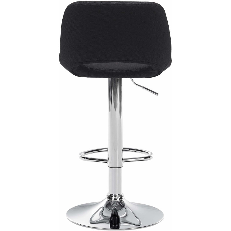 Tabouret de bar moderne en Tissu Noir Métal Argenté Zyrion - 4