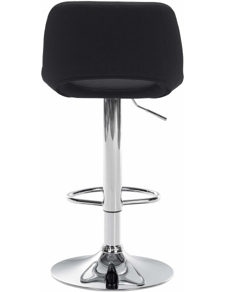 Tabouret de bar moderne en Tissu Noir Métal Argenté Zyrion - 4