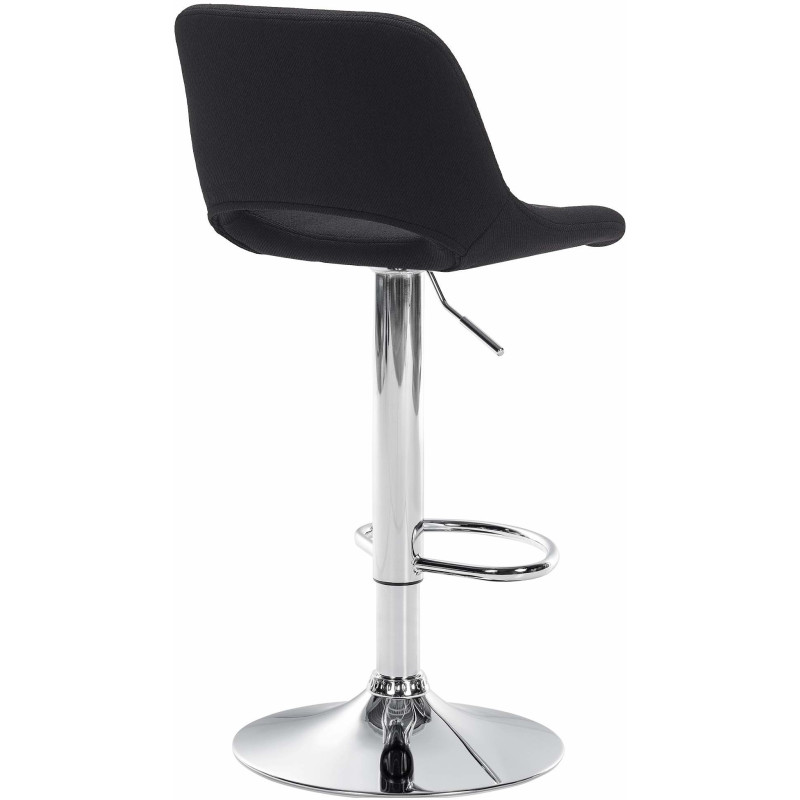 Tabouret de bar moderne en Tissu Noir Métal Argenté Zyrion - 5