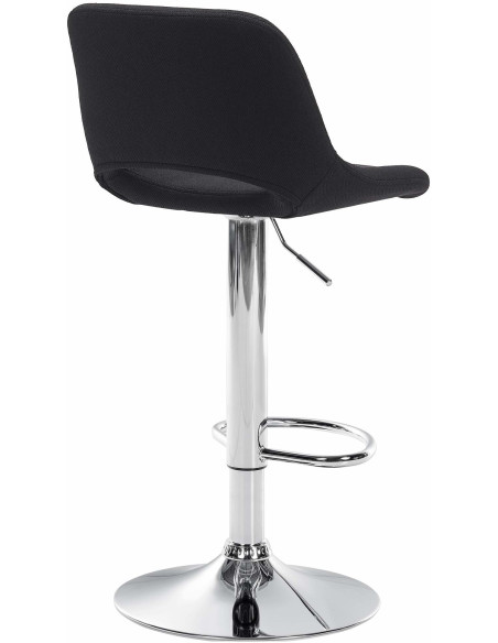 Tabouret de bar moderne en Tissu Noir Métal Argenté Zyrion - 5