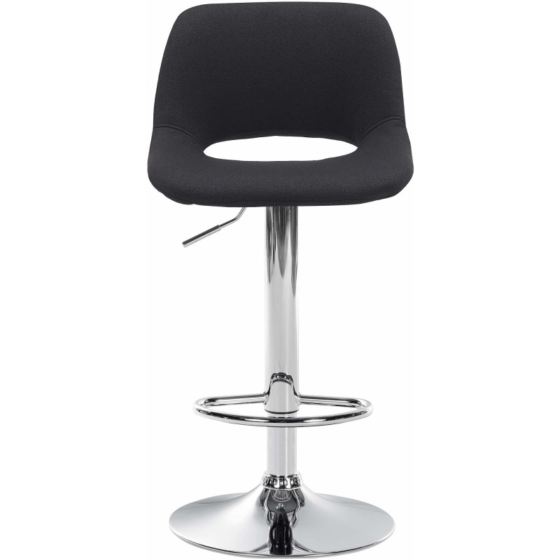 Tabouret de bar moderne en Tissu Noir Métal Argenté Zyrion - 2