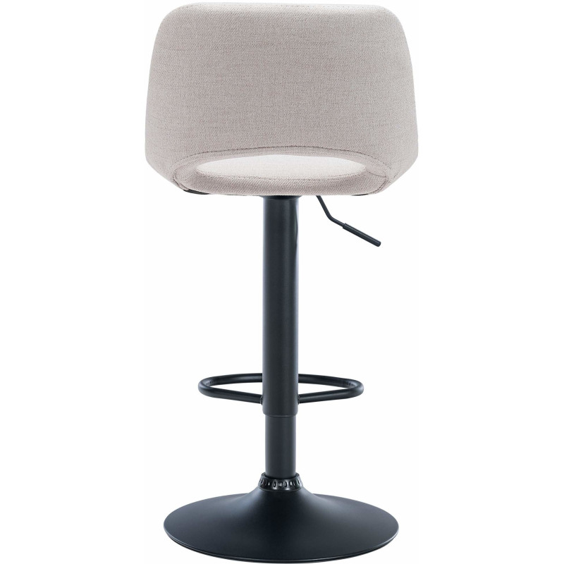 Tabouret de bar moderne en Tissu Blanc crème Métal Noir Zyrion - 4