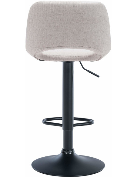 Tabouret de bar moderne en Tissu Blanc crème Métal Noir Zyrion - 4