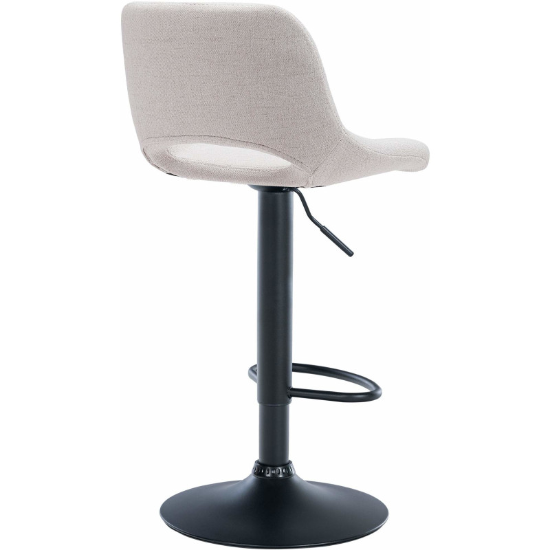 Tabouret de bar moderne en Tissu Blanc crème Métal Noir Zyrion - 5