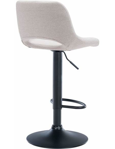 Tabouret de bar moderne en Tissu Blanc crème Métal Noir Zyrion - 5