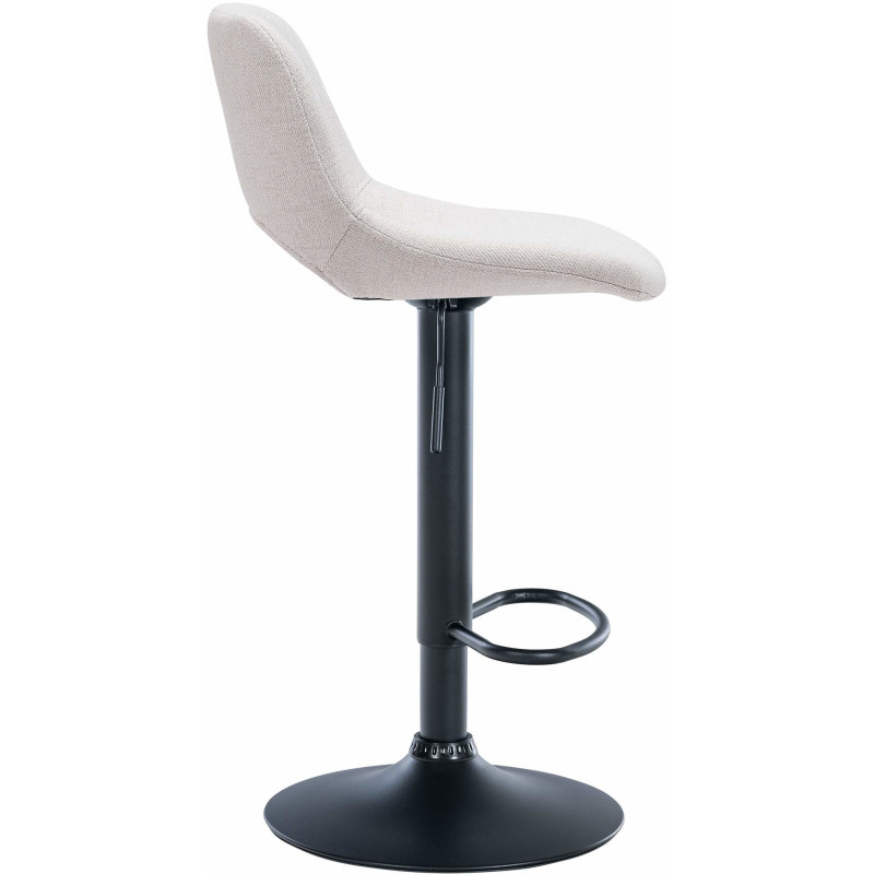 Tabouret de bar moderne en Tissu Blanc crème Métal Noir Zyrion - 3