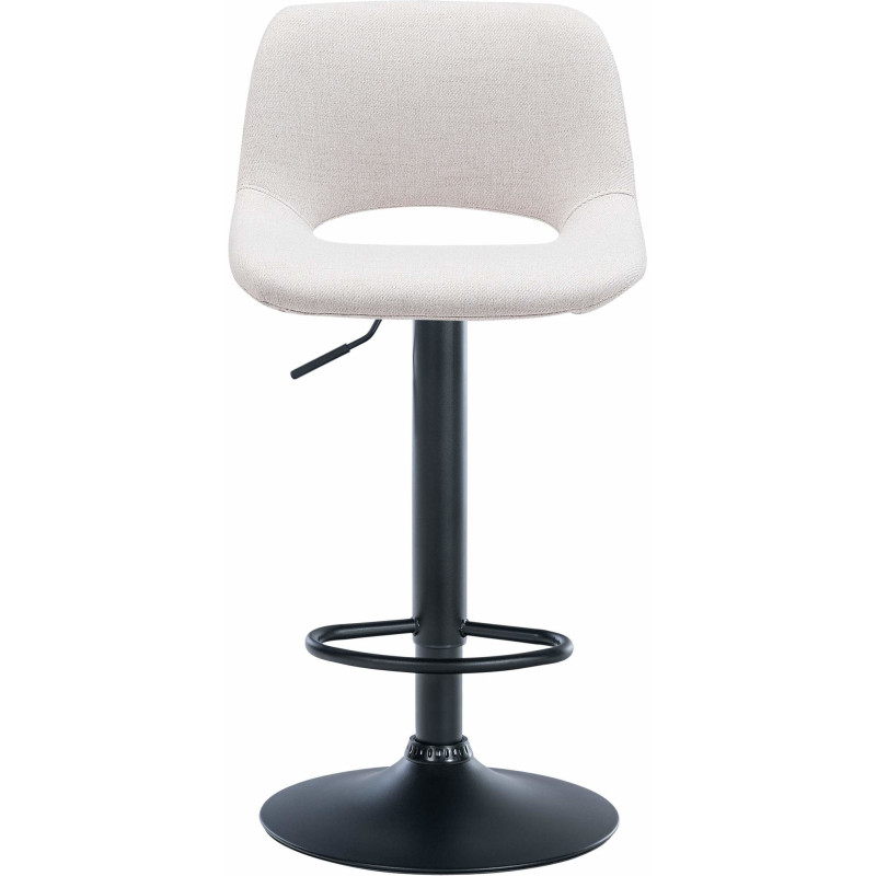 Tabouret de bar moderne en Tissu Blanc crème Métal Noir Zyrion - 2