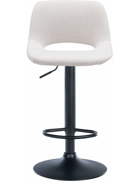 Tabouret de bar moderne en Tissu Blanc crème Métal Noir Zyrion - 2