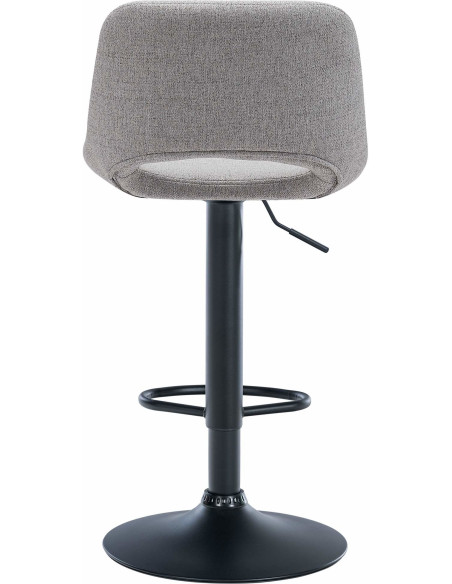 Tabouret de bar moderne en Tissu Gris clair Métal Noir Zyrion - 2