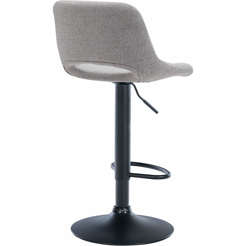 Tabouret de bar moderne en Tissu Gris clair Métal Noir Zyrion - 3