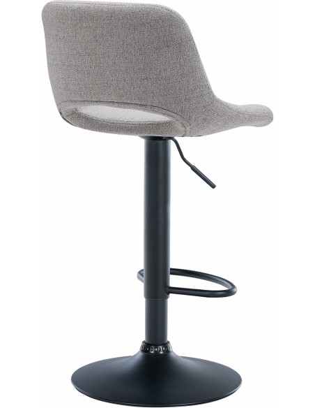 Tabouret de bar moderne en Tissu Gris clair Métal Noir Zyrion - 3