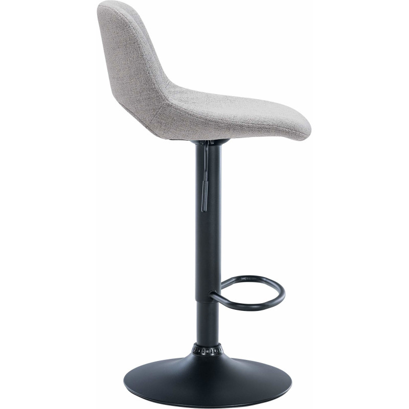 Tabouret de bar moderne en Tissu Gris clair Métal Noir Zyrion - 4