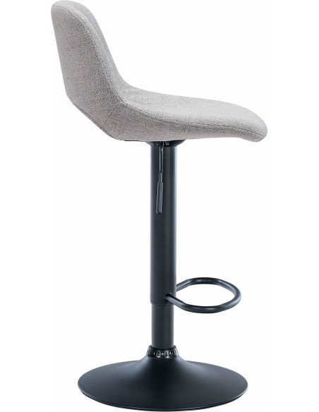 Tabouret de bar moderne en Tissu Gris clair Métal Noir Zyrion - 4