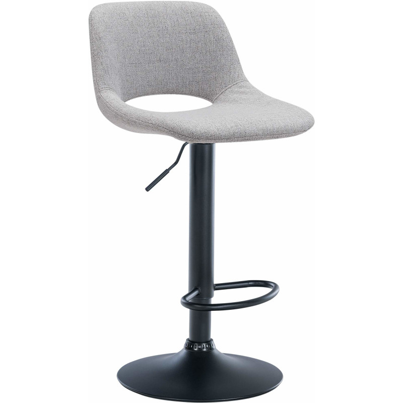 Tabouret de bar moderne en Tissu Gris clair Métal Noir Zyrion - 1