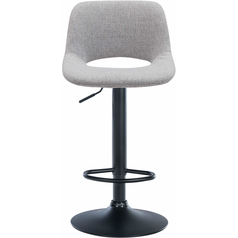 Tabouret de bar moderne en Tissu Gris clair Métal Noir Zyrion - 5