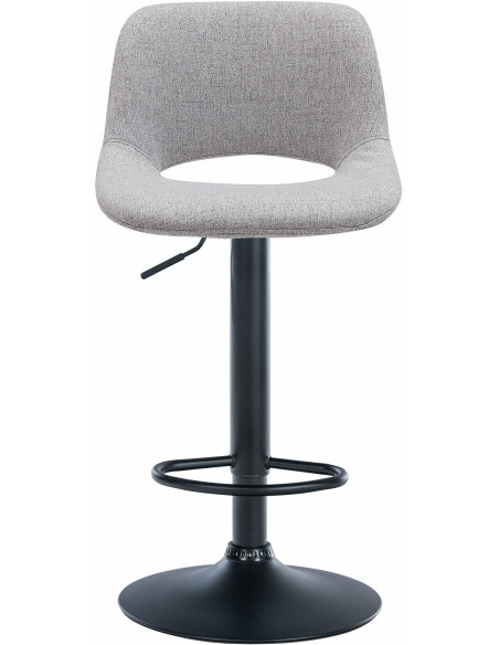 Tabouret de bar moderne en Tissu Gris clair Métal Noir Zyrion - 5
