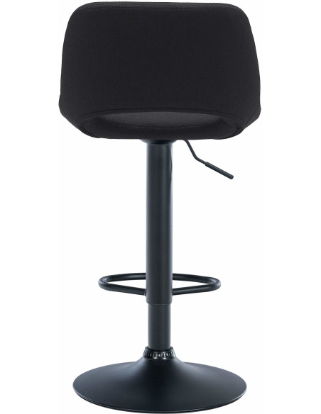 Tabouret de bar moderne en Tissu Noir Métal Noir Zyrion - 5