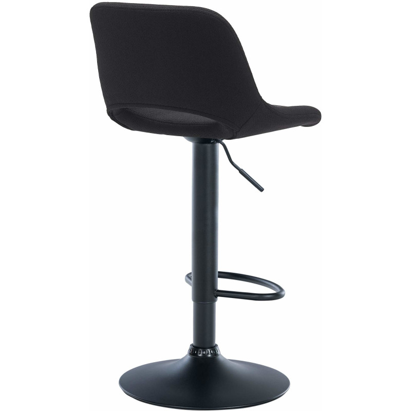 Tabouret de bar moderne en Tissu Noir Métal Noir Zyrion - 4
