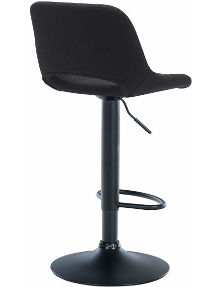 Tabouret de bar moderne en Tissu Noir Métal Noir Zyrion - 4
