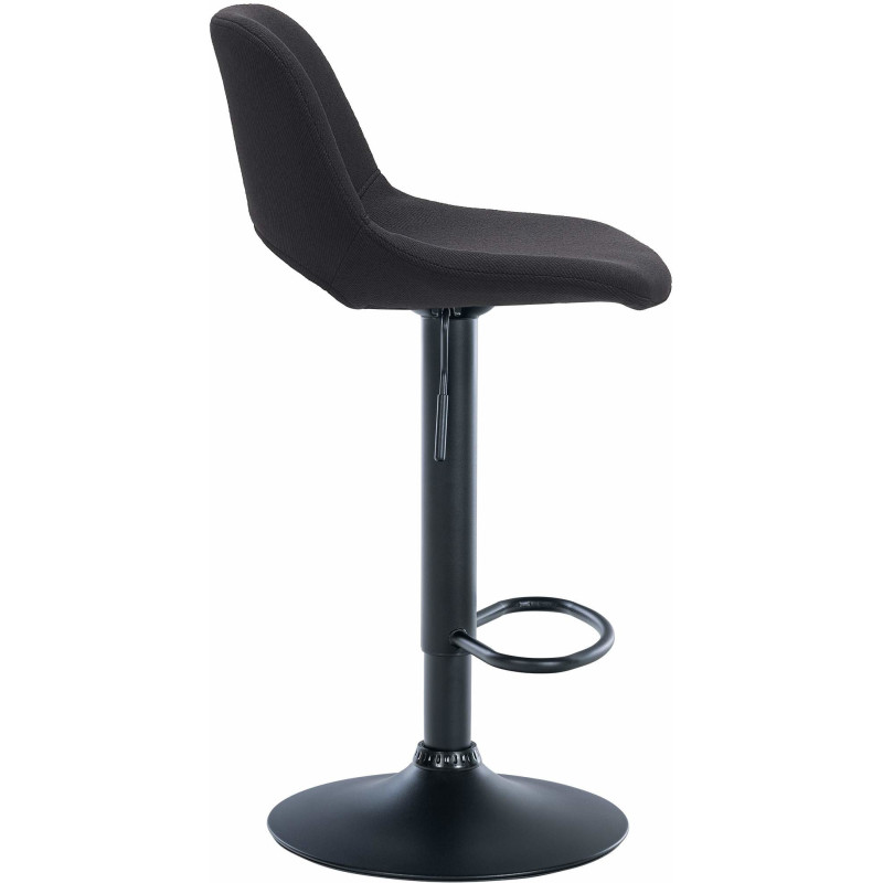 Tabouret de bar moderne en Tissu Noir Métal Noir Zyrion - 3