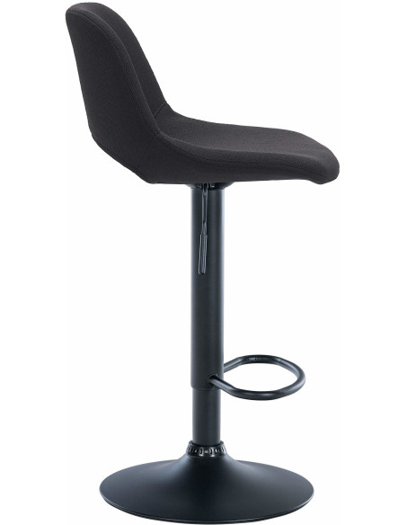 Tabouret de bar moderne en Tissu Noir Métal Noir Zyrion - 3