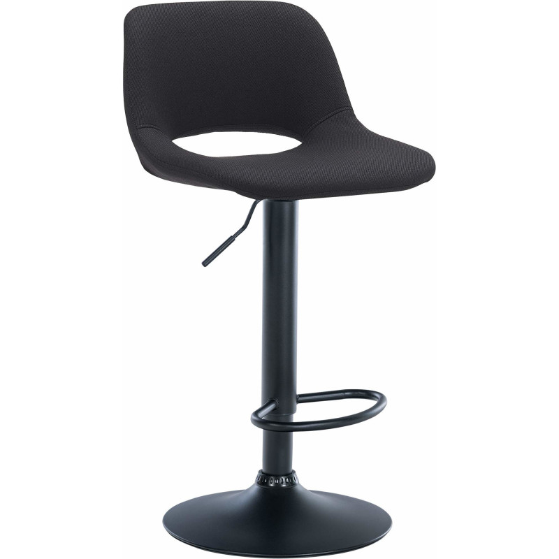 Tabouret de bar moderne en Tissu Noir Métal Noir Zyrion - 1