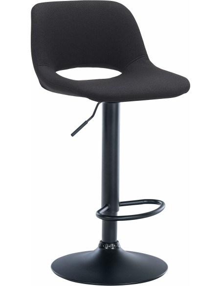Tabouret de bar moderne en Tissu Noir Métal Noir Zyrion - 1