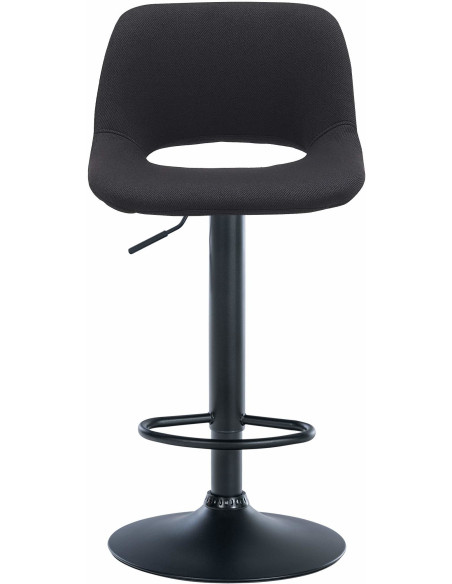 Tabouret de bar moderne en Tissu Noir Métal Noir Zyrion - 2