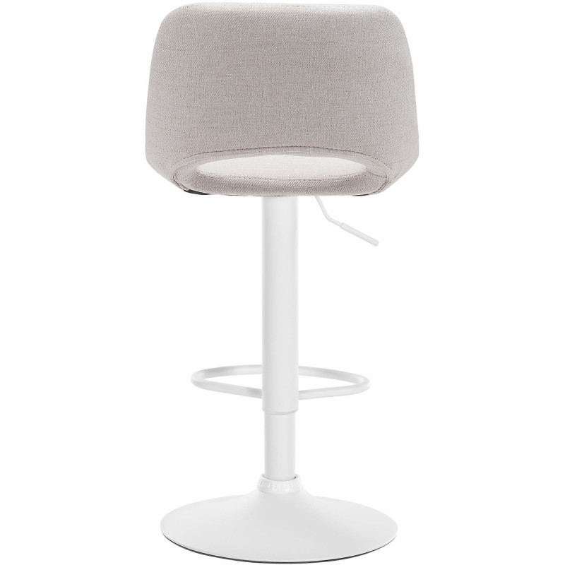 Tabouret de bar moderne en Tissu Blanc crème Métal Blanc Zyrion - 4