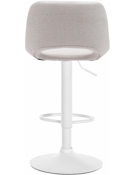 Tabouret de bar moderne en Tissu Blanc crème Métal Blanc Zyrion - 4