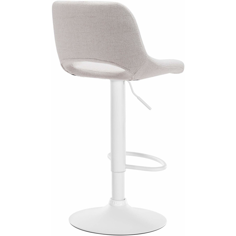 Tabouret de bar moderne en Tissu Blanc crème Métal Blanc Zyrion - 5