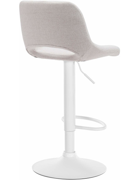 Tabouret de bar moderne en Tissu Blanc crème Métal Blanc Zyrion - 5