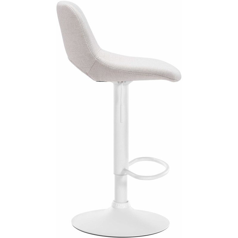 Tabouret de bar moderne en Tissu Blanc crème Métal Blanc Zyrion - 3
