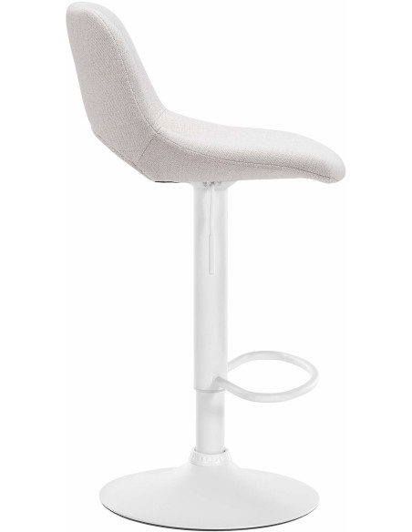 Tabouret de bar moderne en Tissu Blanc crème Métal Blanc Zyrion - 3