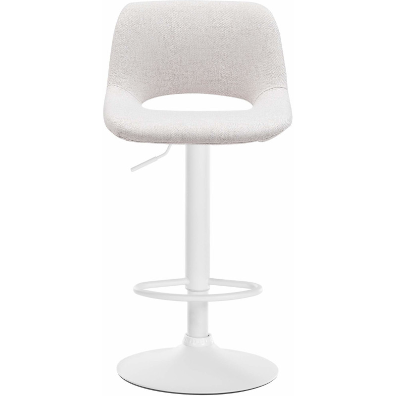 Tabouret de bar moderne en Tissu Blanc crème Métal Blanc Zyrion - 2