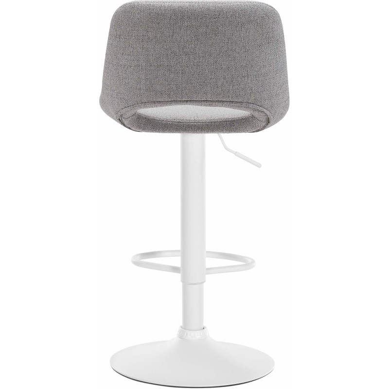 Tabouret de bar moderne en Tissu Gris clair Métal Blanc Zyrion - 5