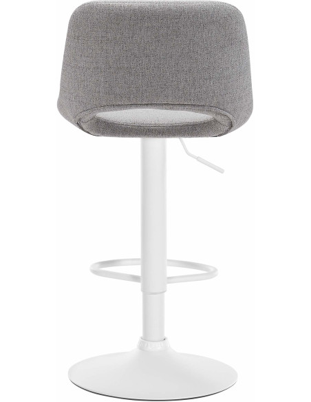Tabouret de bar moderne en Tissu Gris clair Métal Blanc Zyrion - 5