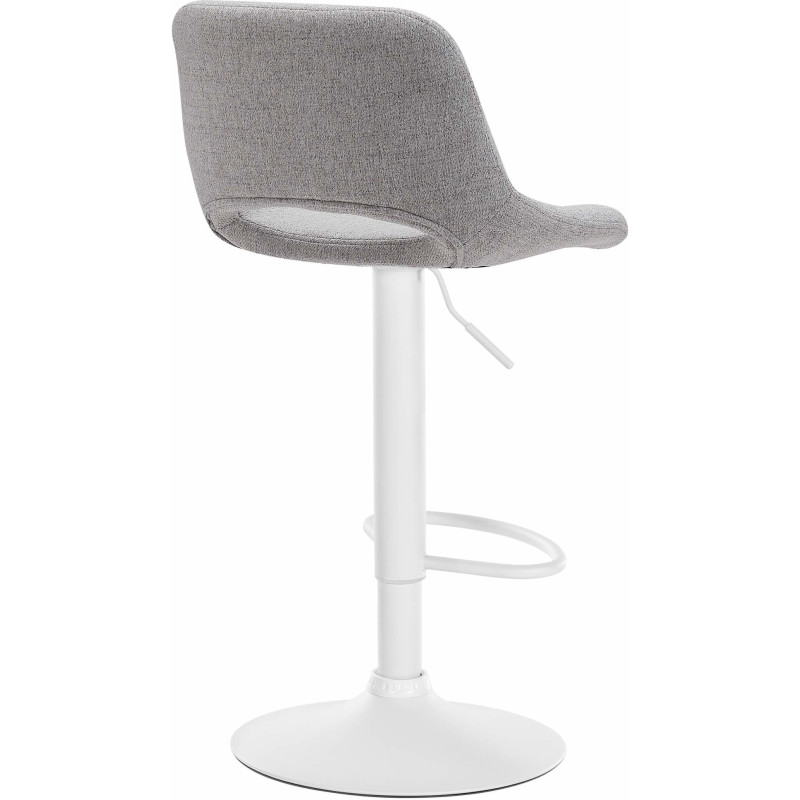 Tabouret de bar moderne en Tissu Gris clair Métal Blanc Zyrion - 4