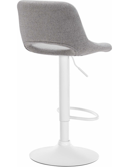 Tabouret de bar moderne en Tissu Gris clair Métal Blanc Zyrion - 4
