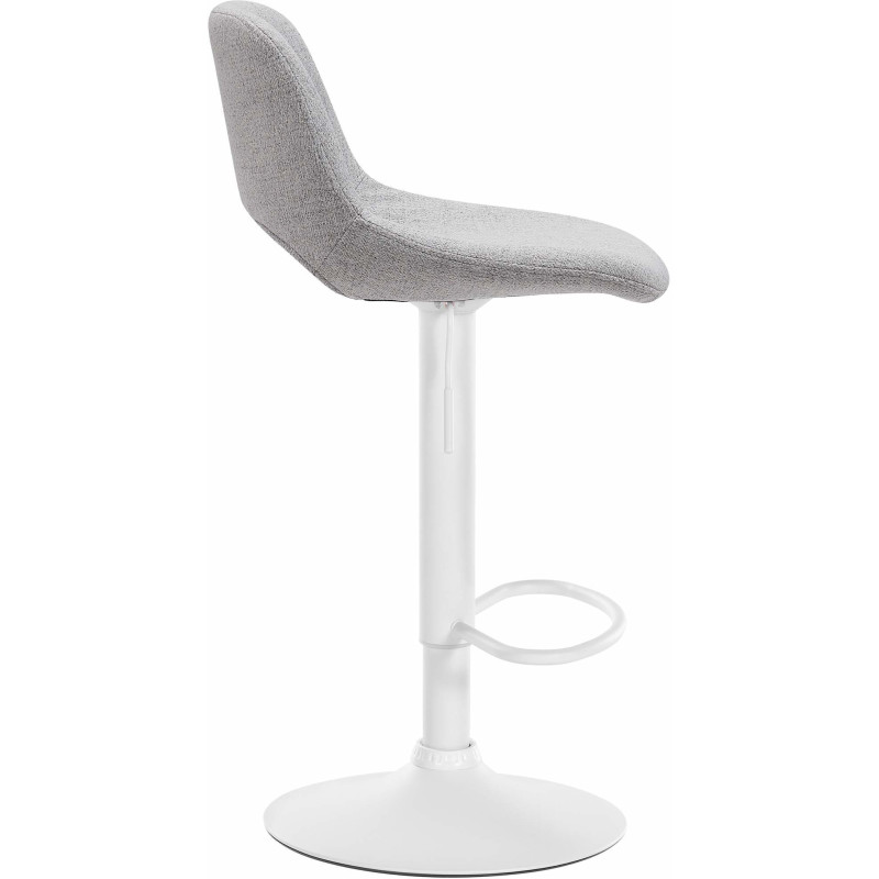 Tabouret de bar moderne en Tissu Gris clair Métal Blanc Zyrion - 3