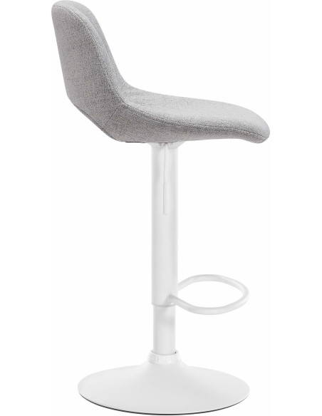 Tabouret de bar moderne en Tissu Gris clair Métal Blanc Zyrion - 3