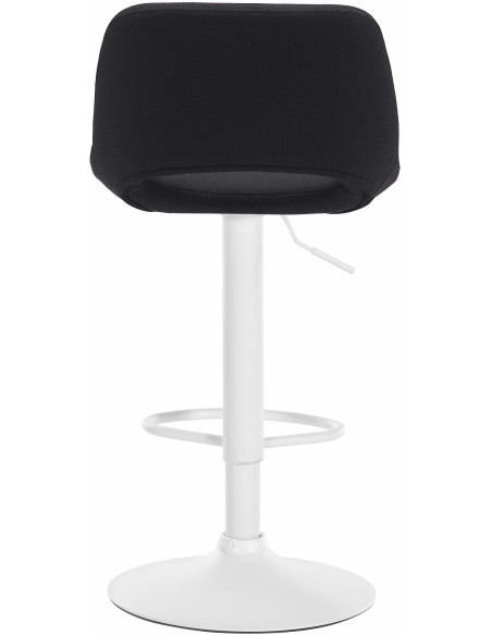 Tabouret de bar moderne en Tissu Noir Métal Blanc Zyrion - 4