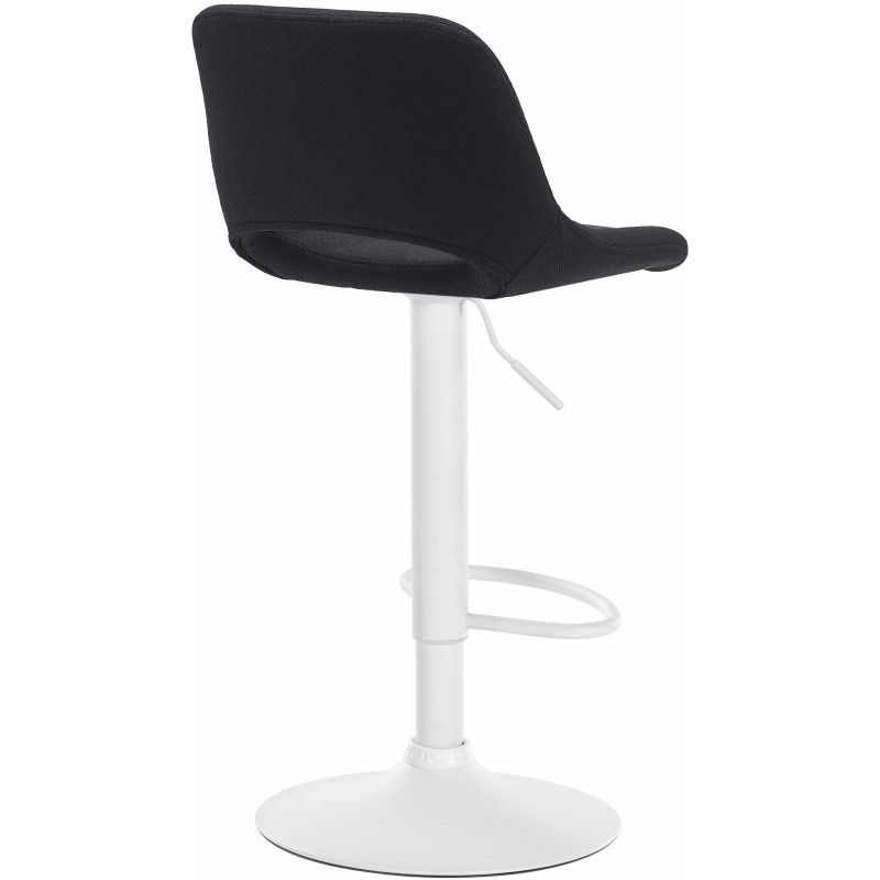 Tabouret de bar moderne en Tissu Noir Métal Blanc Zyrion - 5